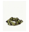 GANNI PRINTED SILK-BLEND WOVEN SCRUNCHIE