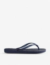 Havaianas Slim Glitter-strap Rubber Flip-flops In Slim Navy Blue