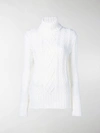 THOM BROWNE STRIPE BACK TURTLENECK SWEATER,FKA222A0001413558754