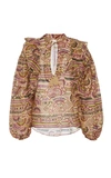 Chufy Nina Printed Cotton And Silk-blend Blouse In Print