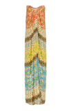 MONIQUE LHUILLIER PRINTED STRAPLESS SILK-BLEND LAME DRESS,761094