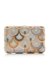 JUDITH LEIBER SCALLOPED CRYSTAL SEAMLESS CLUTCH,761181
