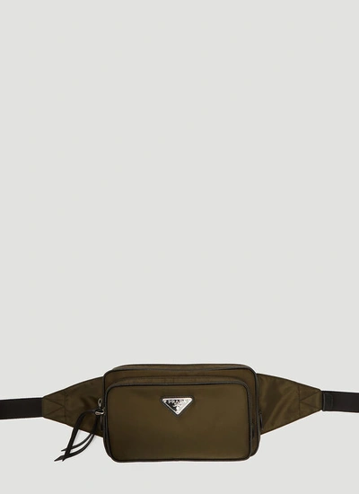 Prada Nylon Belt Bag In Green