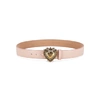 Dolce & Gabbana Devotion Logo Heart Buckle Leather Belt In Light Pink