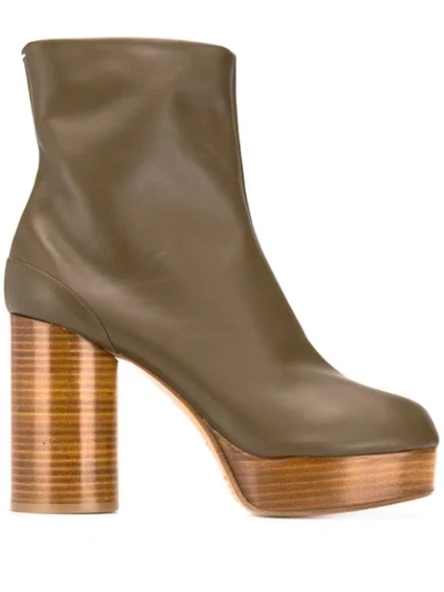 Maison Margiela Tabi Split-toe Leather Ankle Boots In Brown