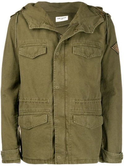 Saint Laurent Military-style Parka Coat - 绿色 In Green