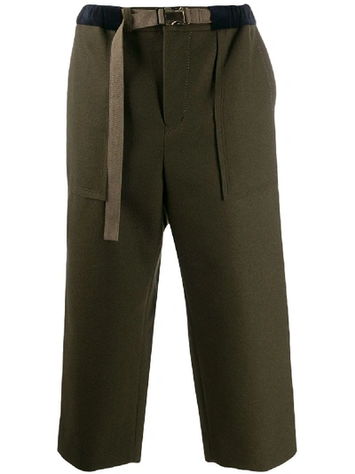 Sacai Melton Trousers In 501 Khaki