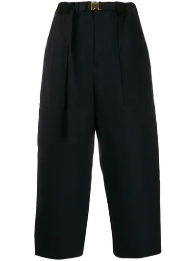 Sacai Classic Cropped Trousers In Black