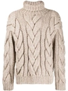 DSQUARED2 DSQUARED2 CHUNKY CABLE KNIT JUMPER - 棕色
