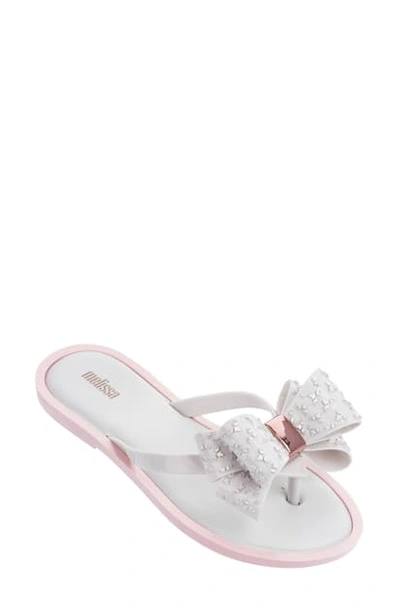 Melissa Sweet Flip Flop In White/ Pink