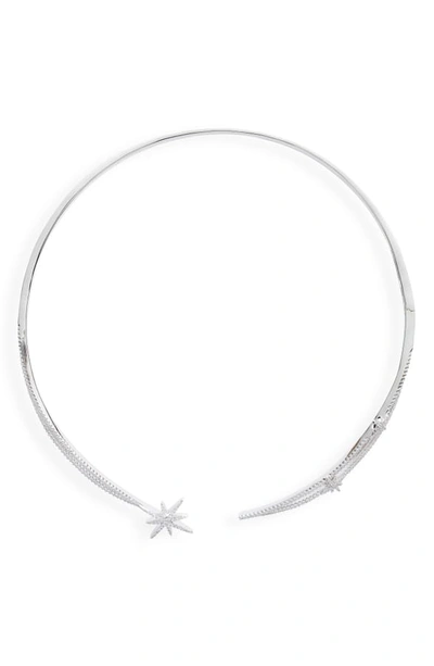 Apm Monaco Meteorites Open Choker Necklace In Silver