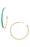 ARGENTO VIVO MONTAUK ENAMEL HOOP EARRINGS,125239GBLK