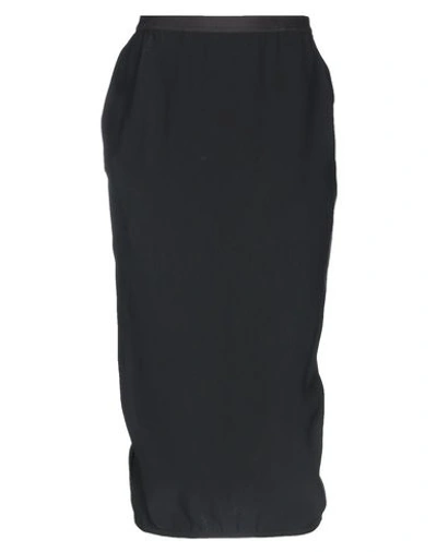 Rick Owens Midi Skirts In Black