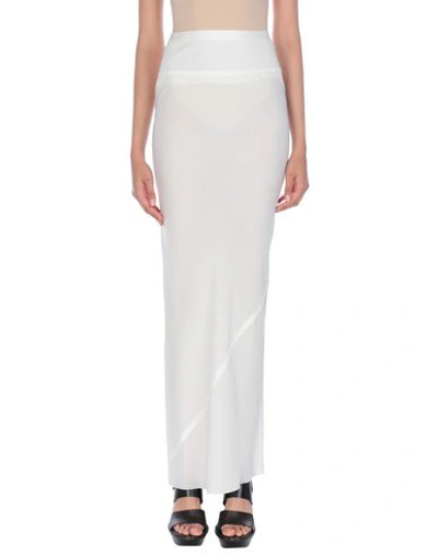 Rick Owens Maxi Skirts In White