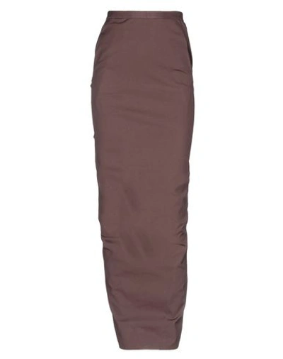 Rick Owens Maxi Skirts In Cocoa