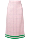 THOM BROWNE THOM BROWNE 窗格纹铅笔裙 - 粉色