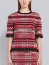 Thom Browne Rwb Knit Tweed Tee In Red