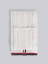 THOM BROWNE THOM BROWNE WHITE CABLE POCKET SCARF,FKS041A0001413574459