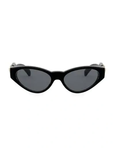 Versace Monochromatic Cat-eye Sunglasses In Grey-black