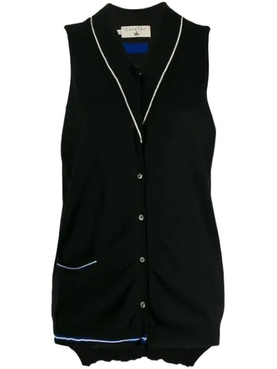 Cotélac Sleeveless Fitted Cardigan - 黑色 In Black