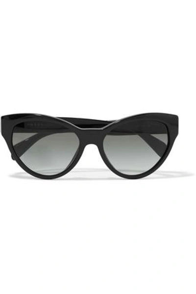 Prada Woman Cat-eye Acetate Sunglasses Black