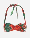 DOLCE & GABBANA PORTOFINO-PRINT PADDED BANDEAU BIKINI TOP