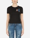 DOLCE & GABBANA T-SHIRT WITH PATCHES OF THE DESIGNERS