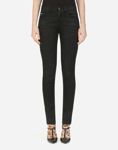 Dolce & Gabbana Girly-fit Jeans In Stretch Denim In Black