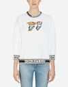 DOLCE & GABBANA ROUND-NECK SWEATSHIRT WITH PATCHES OF THE DESIGNERS