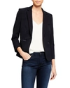 Veronica Beard Schoolboy Zip Pocket Blazer In Navy