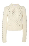 MICHAEL KORS EMBELLISHED CABLE-KNIT CASHMERE SWEATER,761439