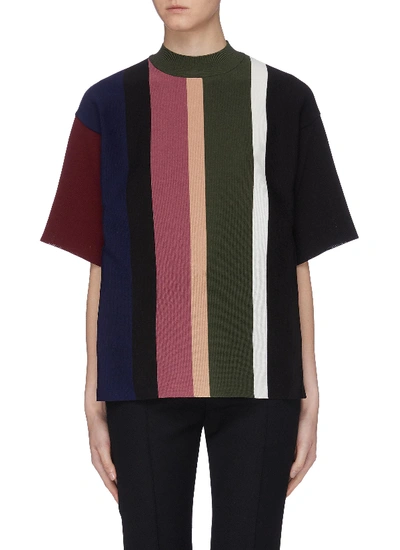 Akira Naka Colourblock Stripe Knit Top