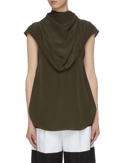 Akira Naka Drape Neck Chiffon Top