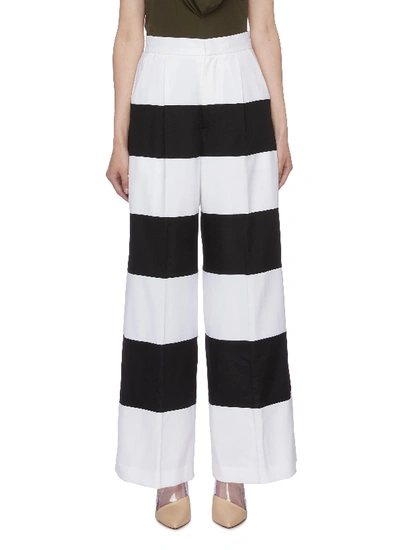 Akira Naka Pleated Stripe Wide Leg Pants