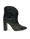 PARIS TEXAS Croc-Embossed Leather Ankle Boots