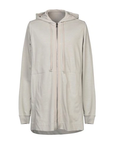 Rick Owens Hooded Sweatshirt In Light Grey