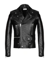 Saint Laurent Cocktail Print Biker Jacket In Black