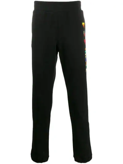 Versace Heart-embroidered Track Trousers - 黑色 In Black