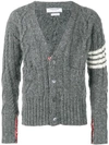 THOM BROWNE 4-BAR ARAN CABLE CARDIGAN