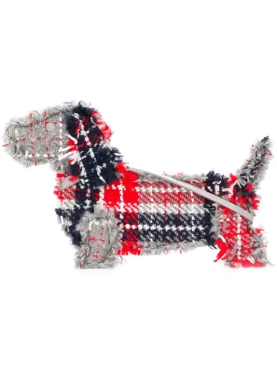 Thom Browne Oversized Tartan Hector Clutch In Red