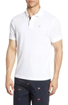Barbour Regular Fit Tartan Pique Polo In White