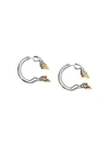 BURBERRY PALLADIUM AND GOLD-PLATED HOOF OPEN-HOOP EARRINGS