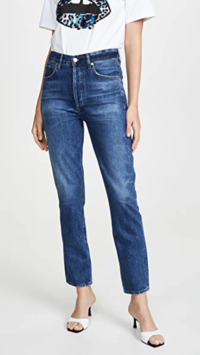 Citizens Of Humanity Charlotte High Rise Straight Jeans In Mid Denim
