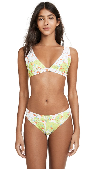 All Things Mochi Jenny Two Piece In White/green