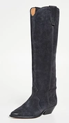 Isabel Marant Grey Denvee Tall Boots In Black