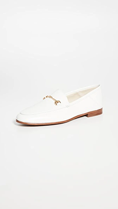 Sam Edelman Loraine金属搭带真皮踩跟式乐福鞋 In White