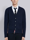 THOM BROWNE THOM BROWNE RELAXED RWB INTARSIA STRIPE CARDIGAN,MKC229A0108513519263