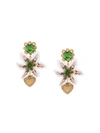 DOLCE & GABBANA DOLCE & GABBANA FLORAL EARRINGS - WHITE