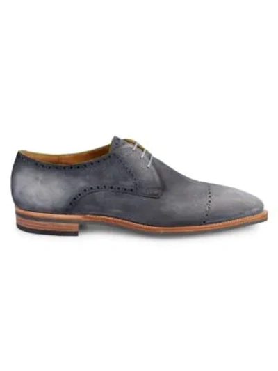 Corthay Lace-up Suede Oxfords In Grey Flint