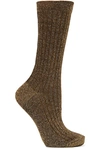 ISABEL MARANT LILY RIBBED METALLIC KNITTED SOCKS